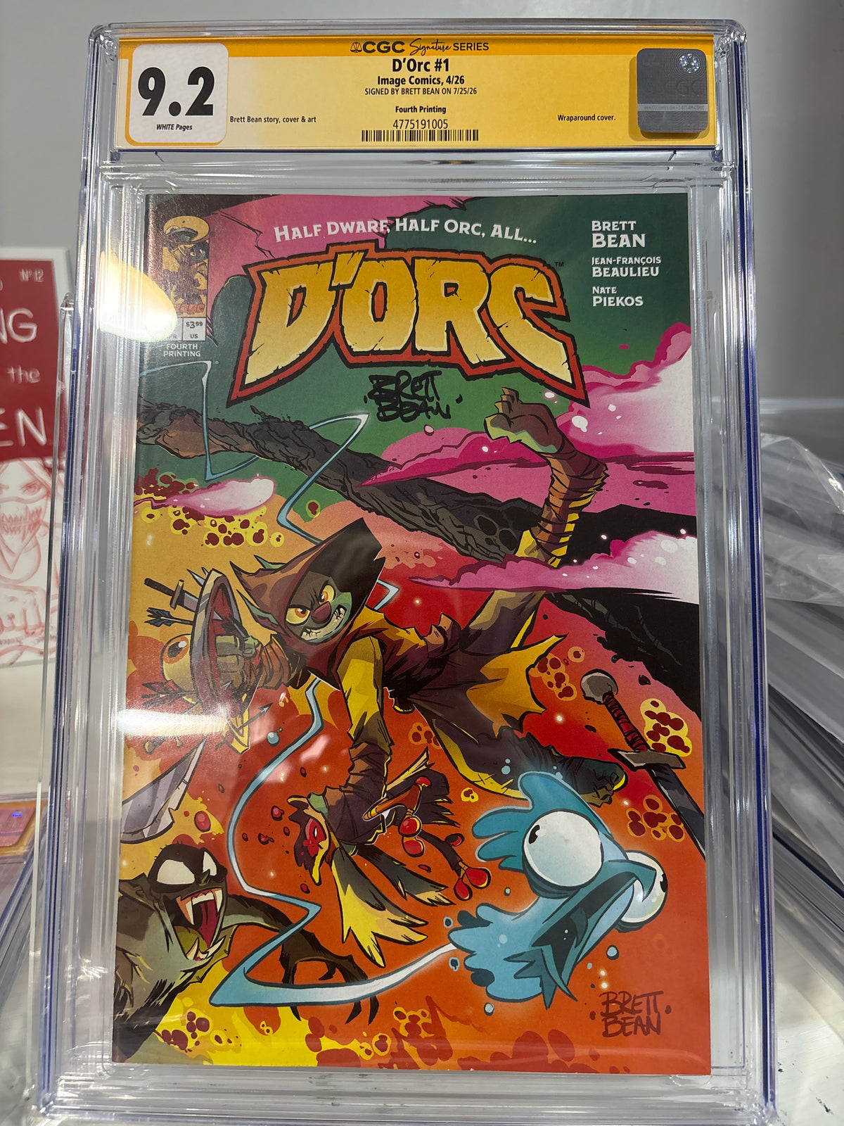 D’Orc #1 Wraparound CGC 9.2 SS Signed Brett Bean – Image Comics