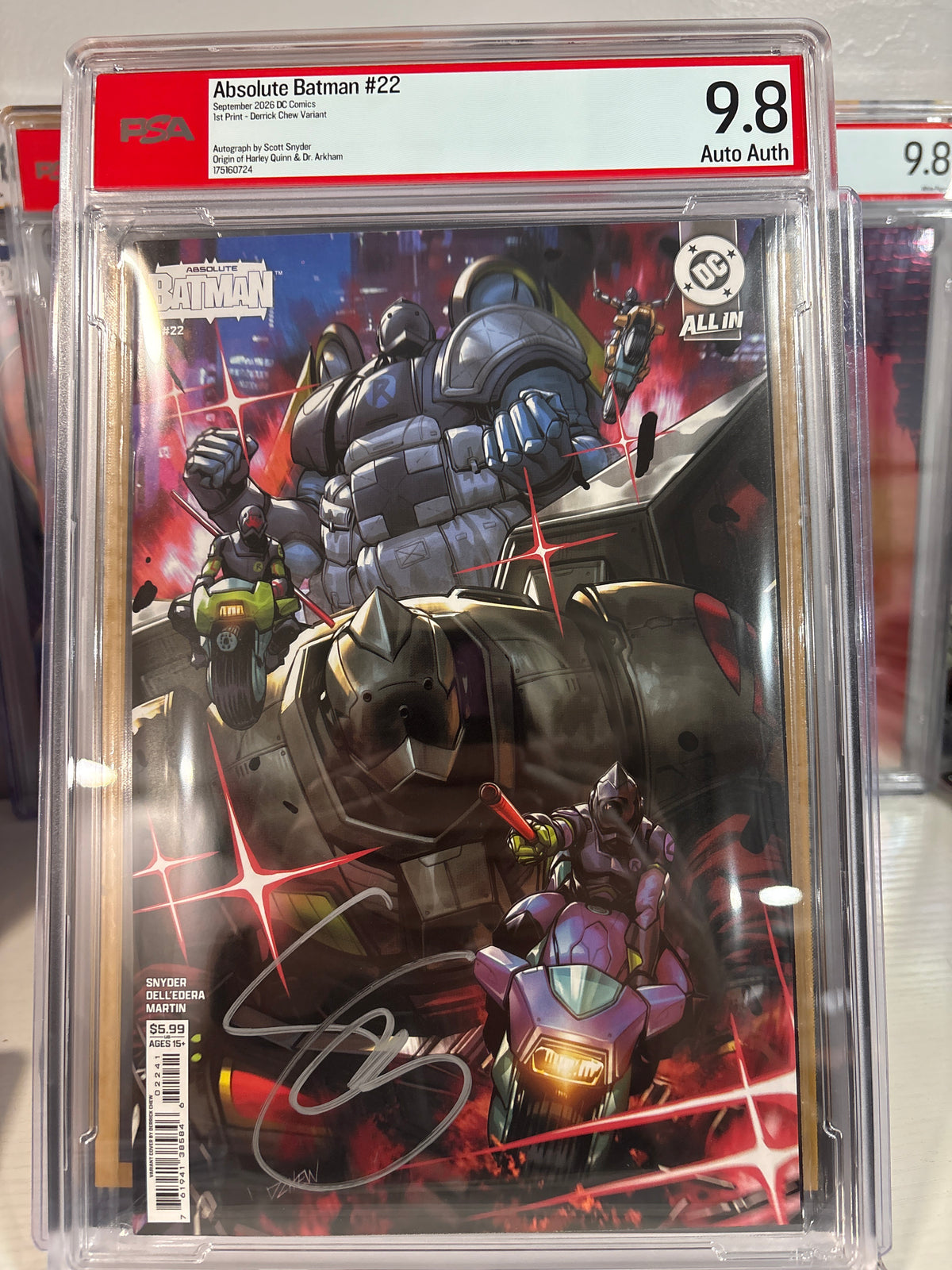 Absolute Batman #22 Derrick Chew Variant PSA 9.8 Signed Scott Snyder – Harley Quinn Origin