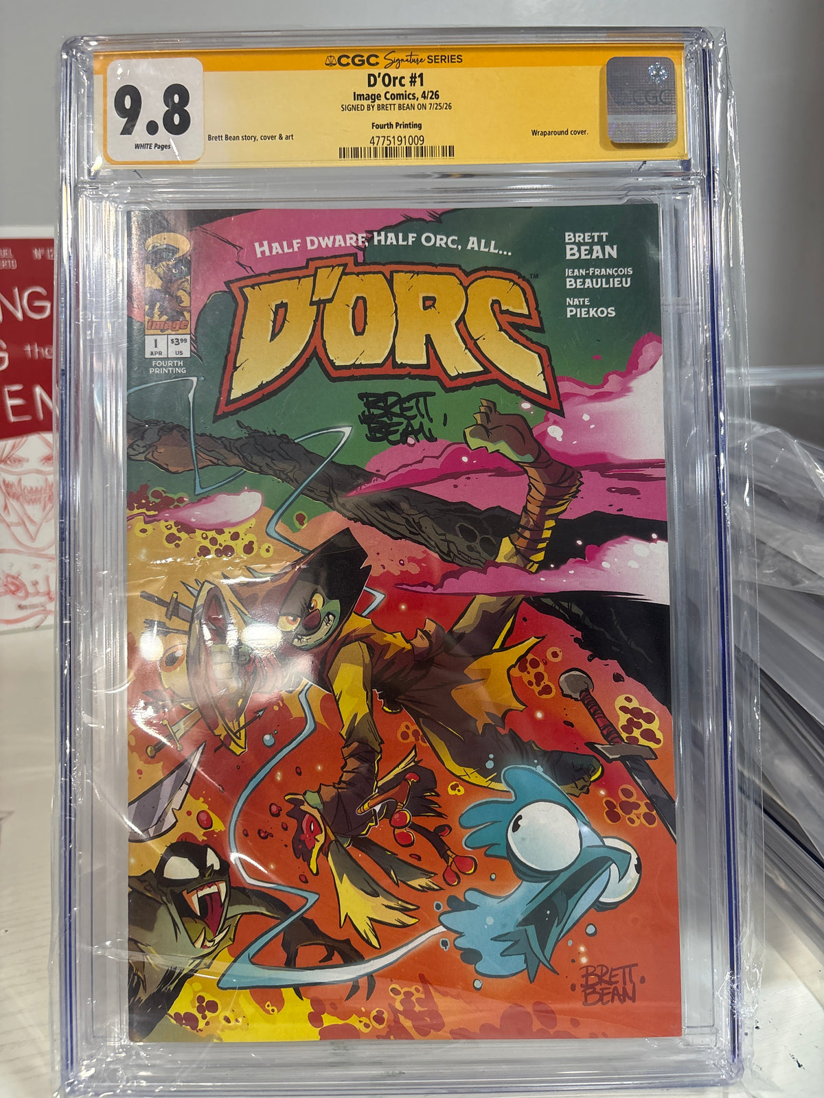 D’Orc #1 Wraparound Cover CGC 9.8 SS Signed Brett Bean – Image Comics