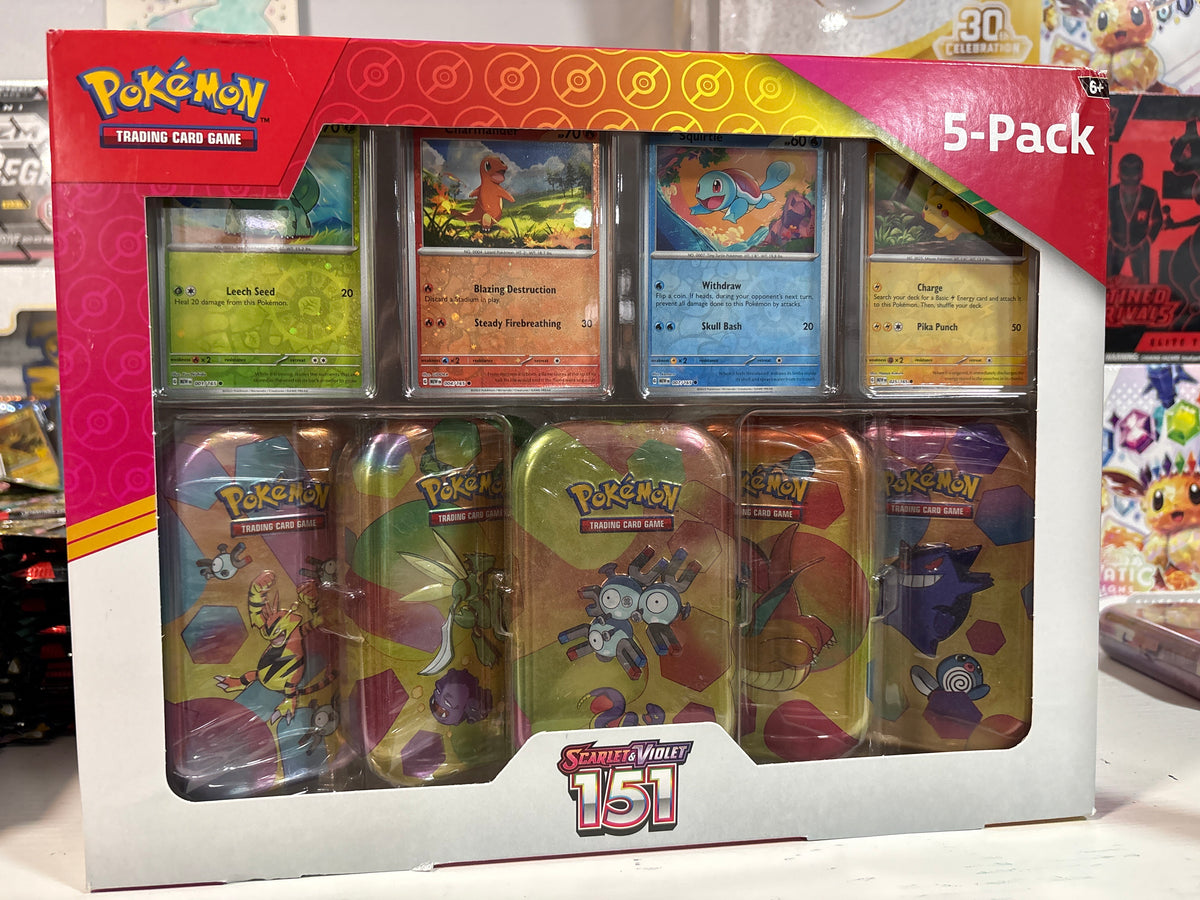 Pokémon TCG Scarlet & Violet 151 Mini Tin 5-Pack Collection – Costco Exclusive – Sealed