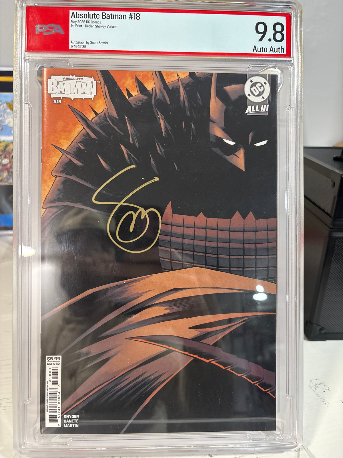Absolute Batman #18 Cover C Declan Shalvey PSA 9.8 Signed Scott Snyder 1st Print