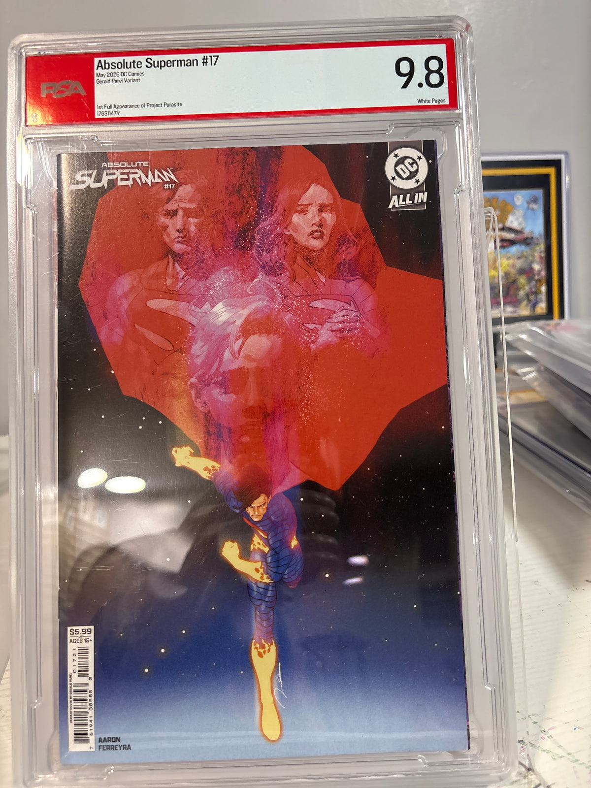 Absolute Superman #17 Gerald Parel Variant PSA 9.8 – 1st Full Project Parasite