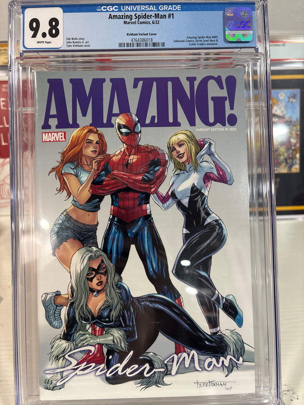Amazing Spider-Man #1 Tyler Kirkham Variant CGC 9.8 – MJ Spider-Gwen Black Cat