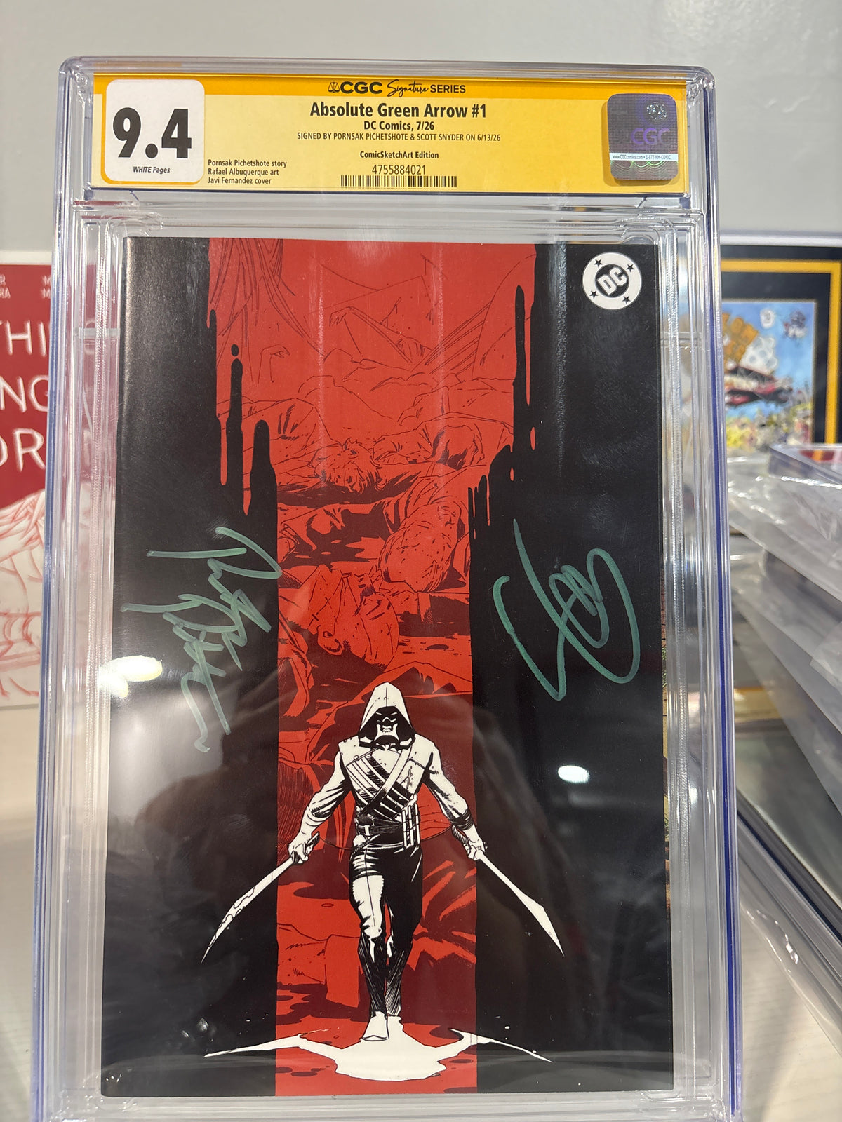 Absolute Green Arrow #1 CGC 9.4 SS Dual Signed Scott Snyder & Pornsak Pichetshote – Javi Fernandez