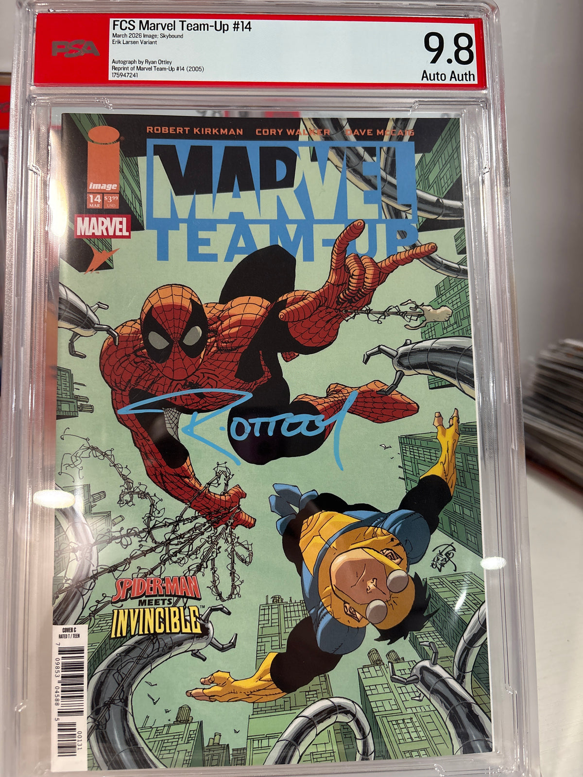 Marvel Team-Up #14 Erik Larsen Variant PSA 9.8 Signed Ryan Ottley – Spider-Man Invincible
