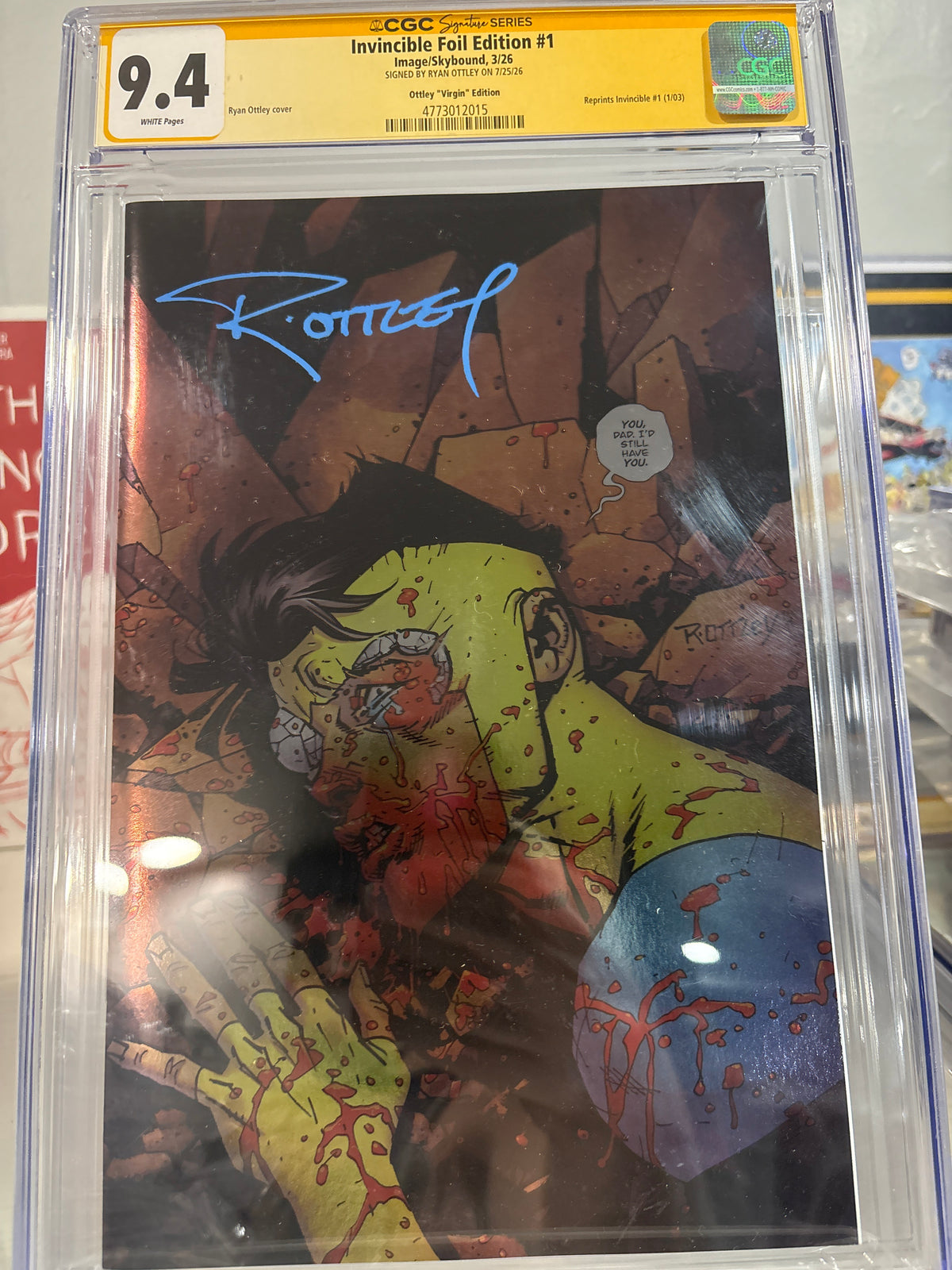 Invincible Foil Edition #1 Ryan Ottley Virgin Color Foil CGC 9.4 SS Signed