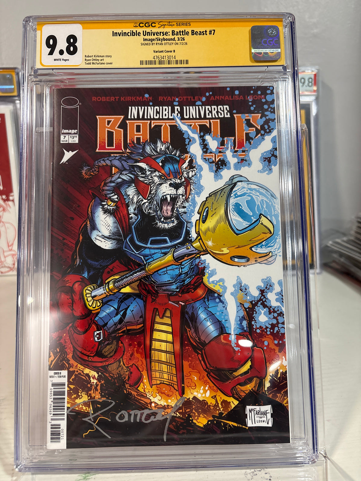 Invincible Universe Battle Beast #7 McFarlane Variant CGC 9.8 SS Signed Ryan Ottley