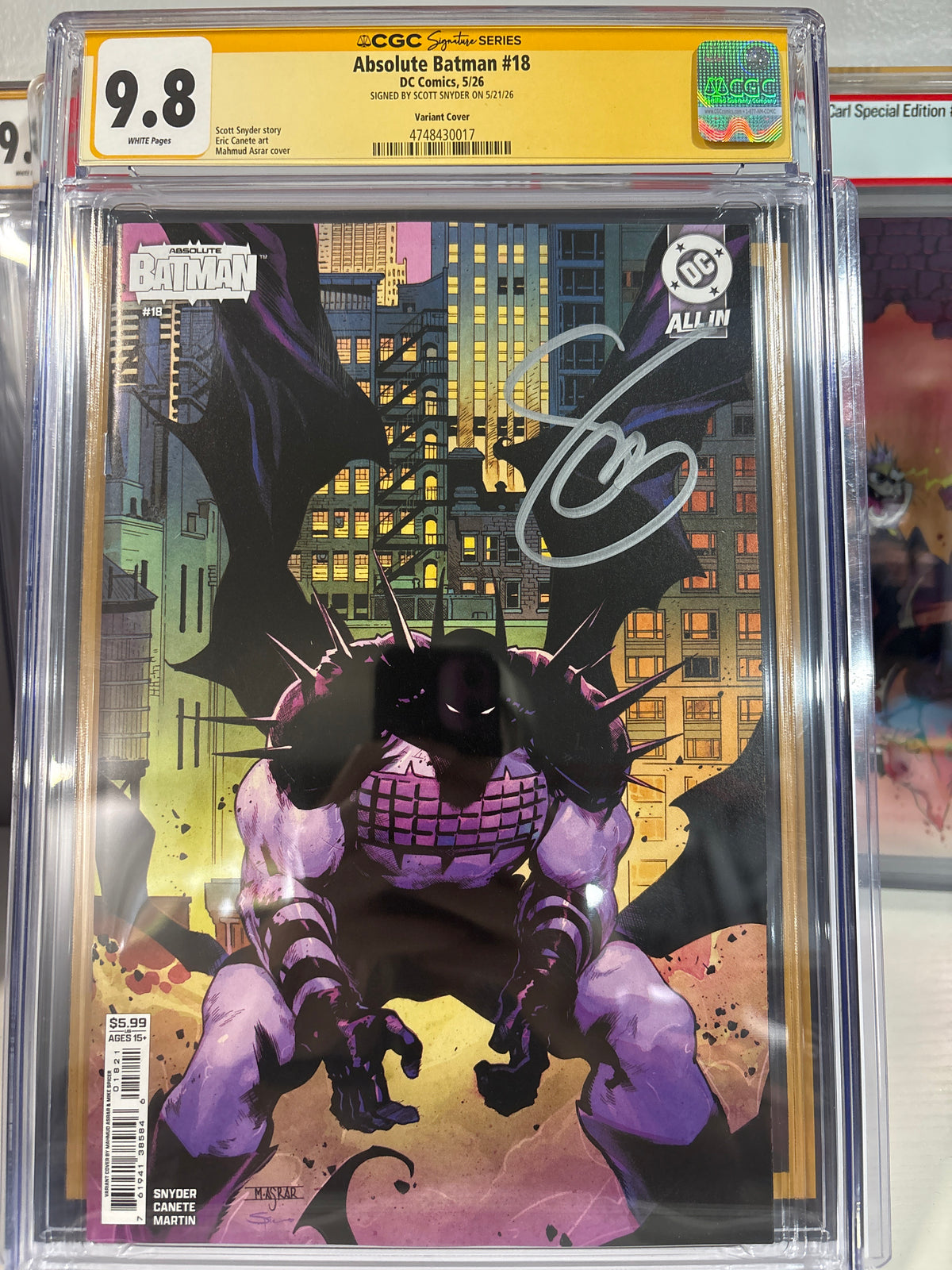 Absolute Batman #18 Mahmud Asrar Variant CGC 9.8 SS Signed Scott Snyder