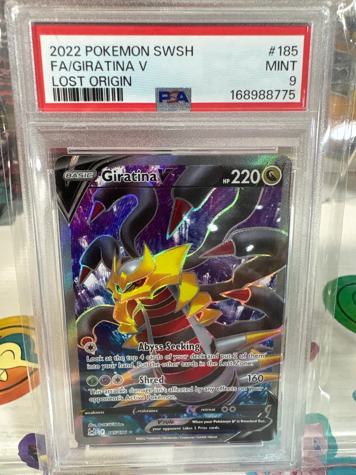 Giratina V 185/196 PSA 9 Mint – Lost Origin Full Art Ultra Rare Pokémon 2022