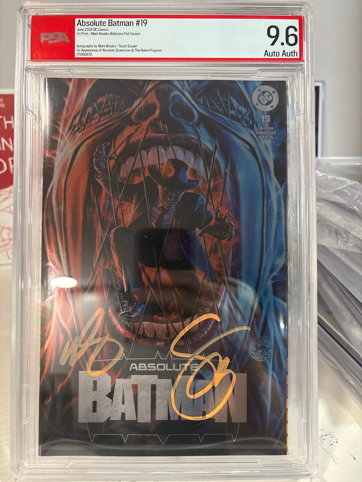 Absolute Batman #19 Mark Brooks Foil PSA 9.6 Auto Auth – Signed Brooks & Scott Snyder