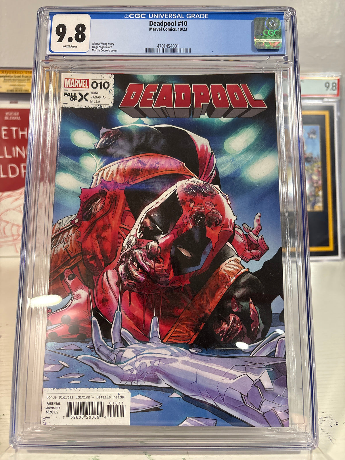 Deadpool #10 CGC 9.8 White Pages – Martin Coccolo Cover – Marvel 2023