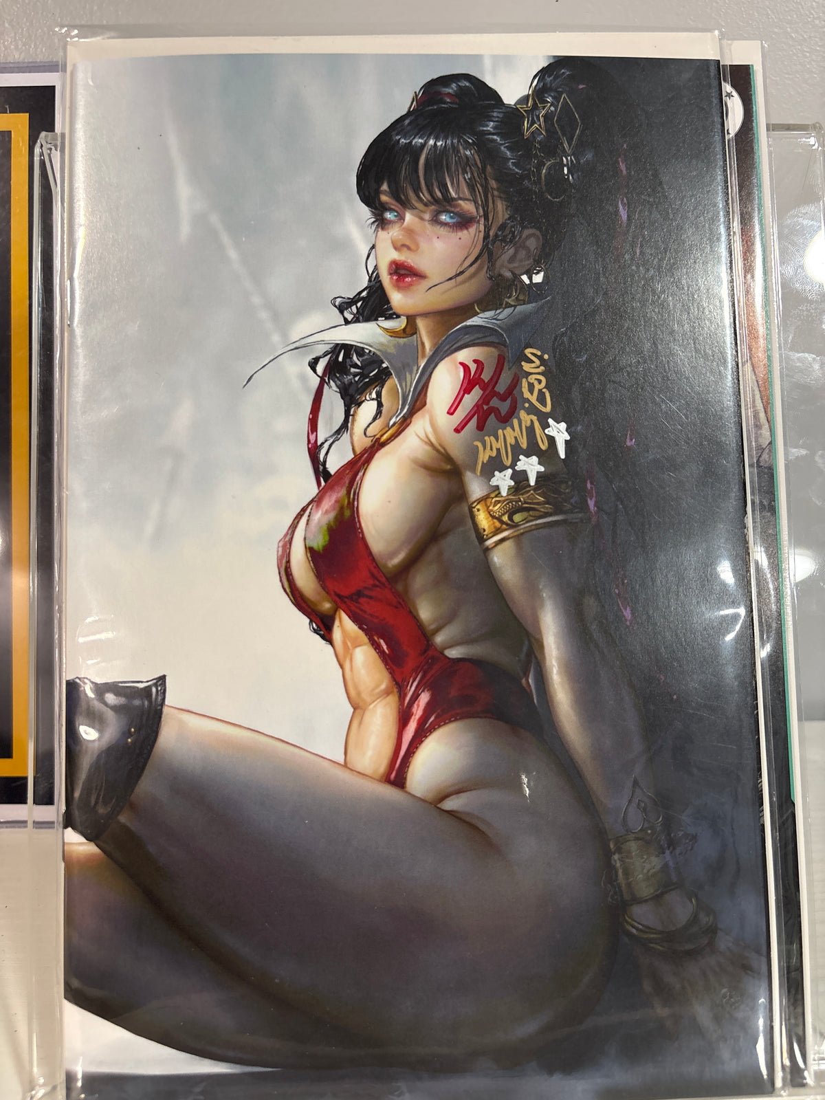 Vampirella: Armageddon #9 Kyuyong Eom Crimson Virgin Wraparound Signed & Remarked – Big Dex MegaCon Exclusive