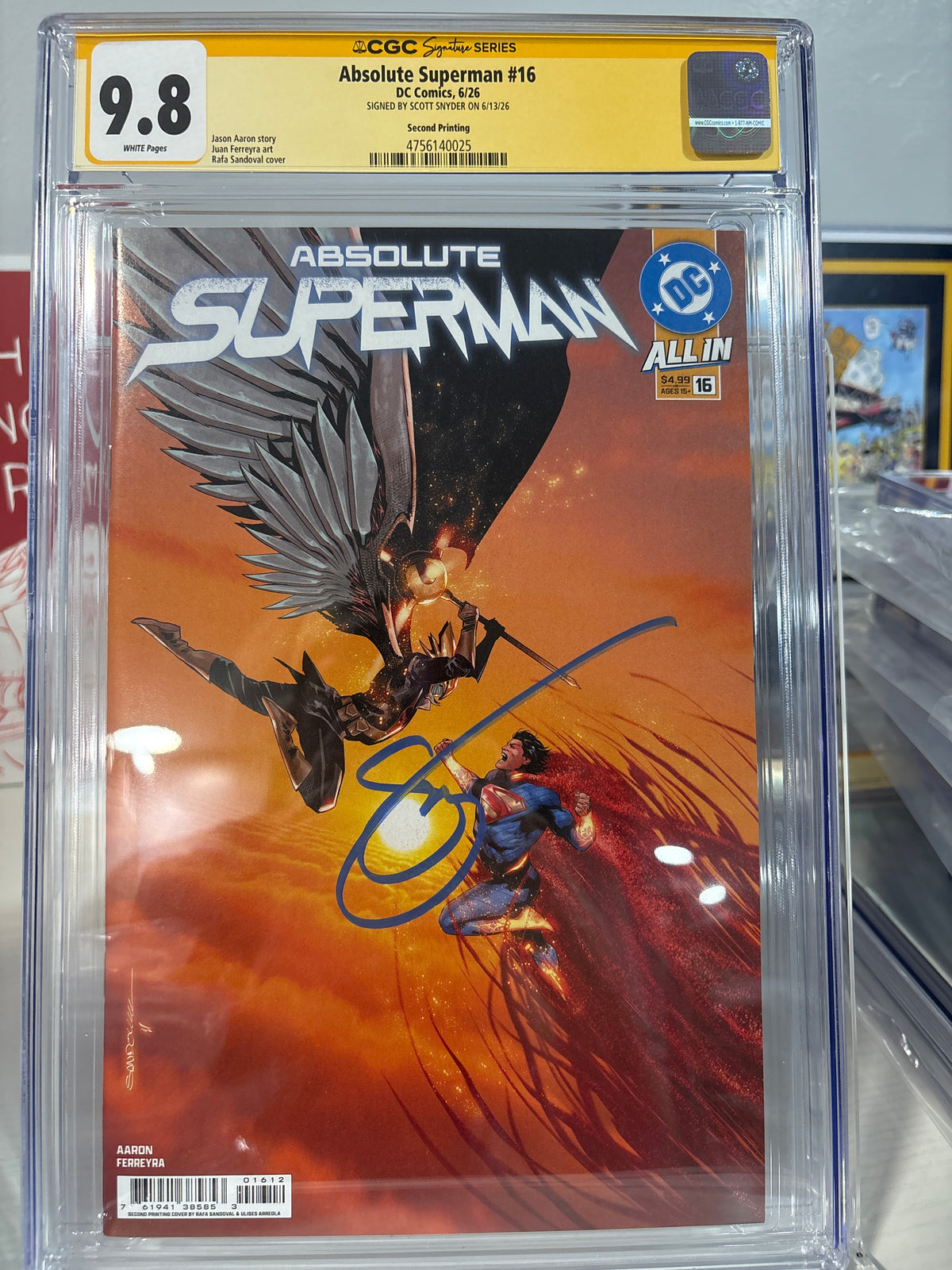 Absolute Superman #16 CGC 9.8 SS Signed Scott Snyder – Rafa Sandoval