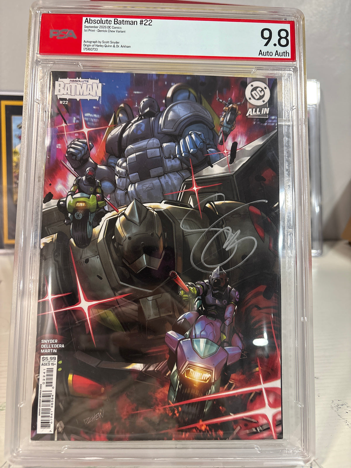 Absolute Batman #22 Derrick Chew Cover D PSA 9.8 Signed Scott Snyder 1st Print