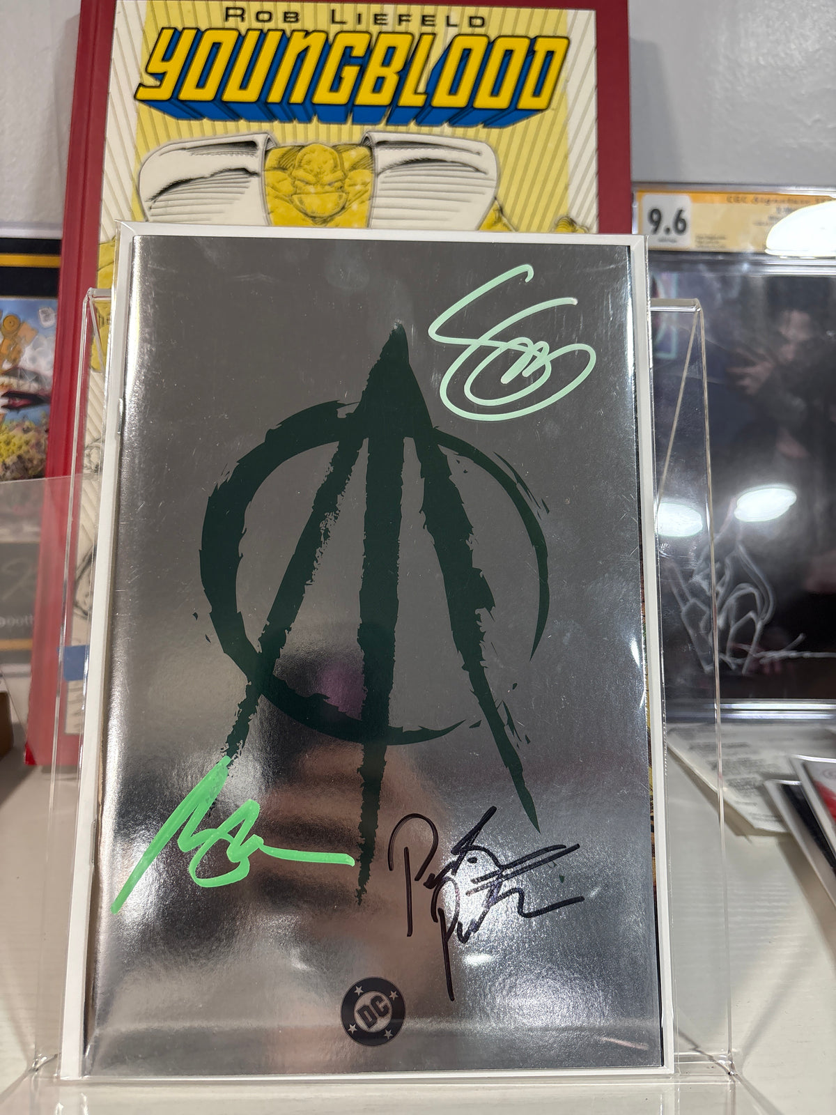 Absolute Green Arrow #1 Silver Logo Foil – Triple Signed Snyder Pichetshote Albuquerque – COA
