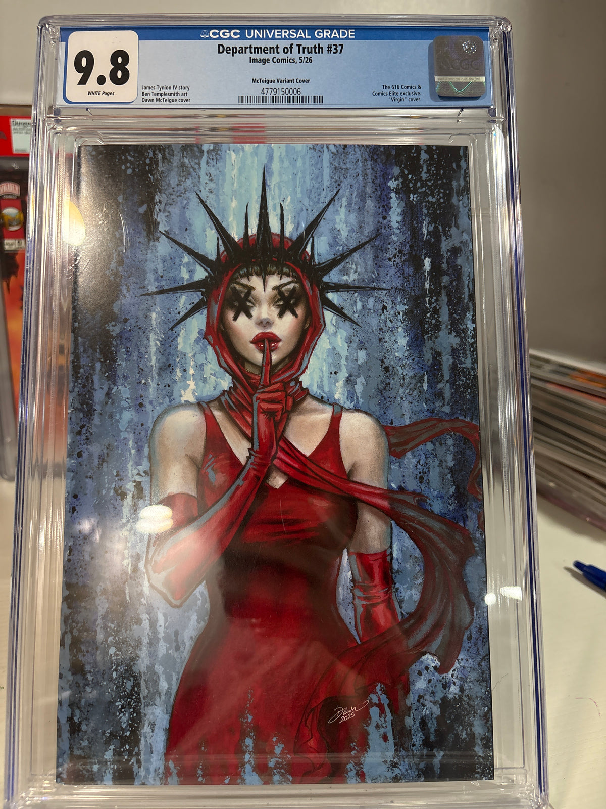 Department of Truth #37 Dawn McTeigue Blue Virgin CGC 9.8 – 616 Comics Exclusive LTD 500