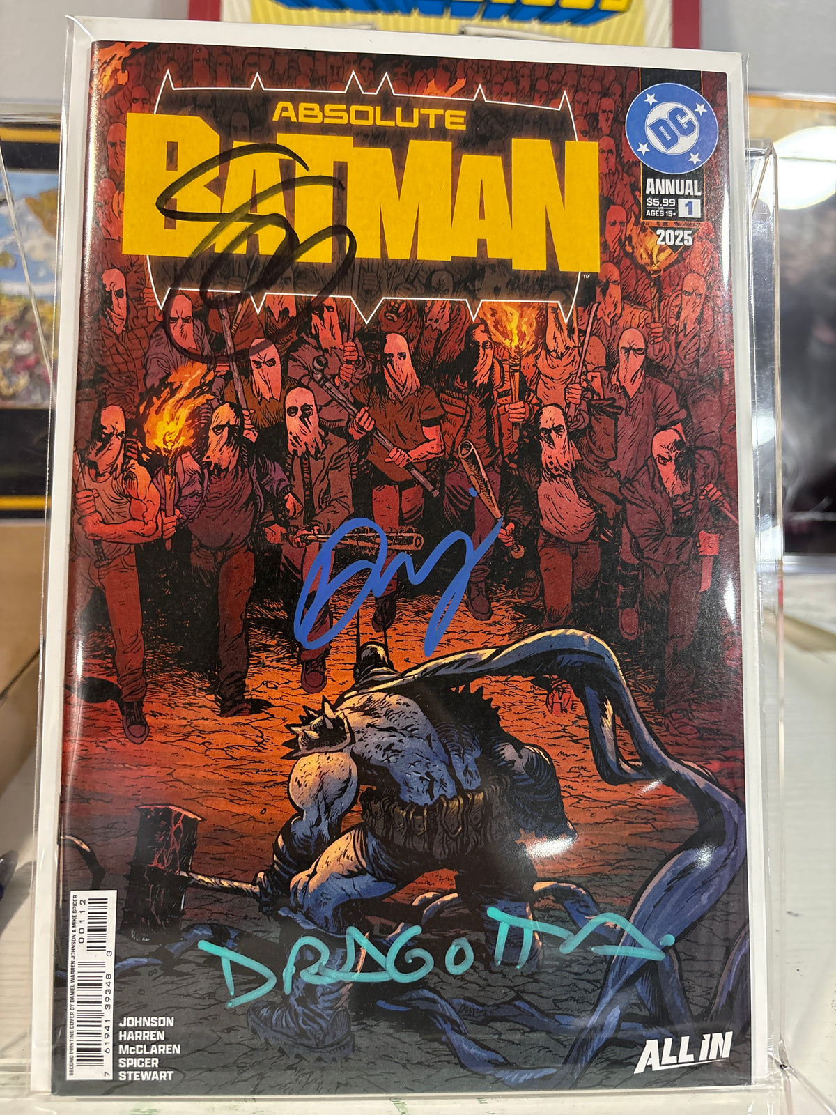Absolute Batman Annual #1 2nd Print DWJ Variant – Triple Signed Snyder, DWJ & Dragotta – COA