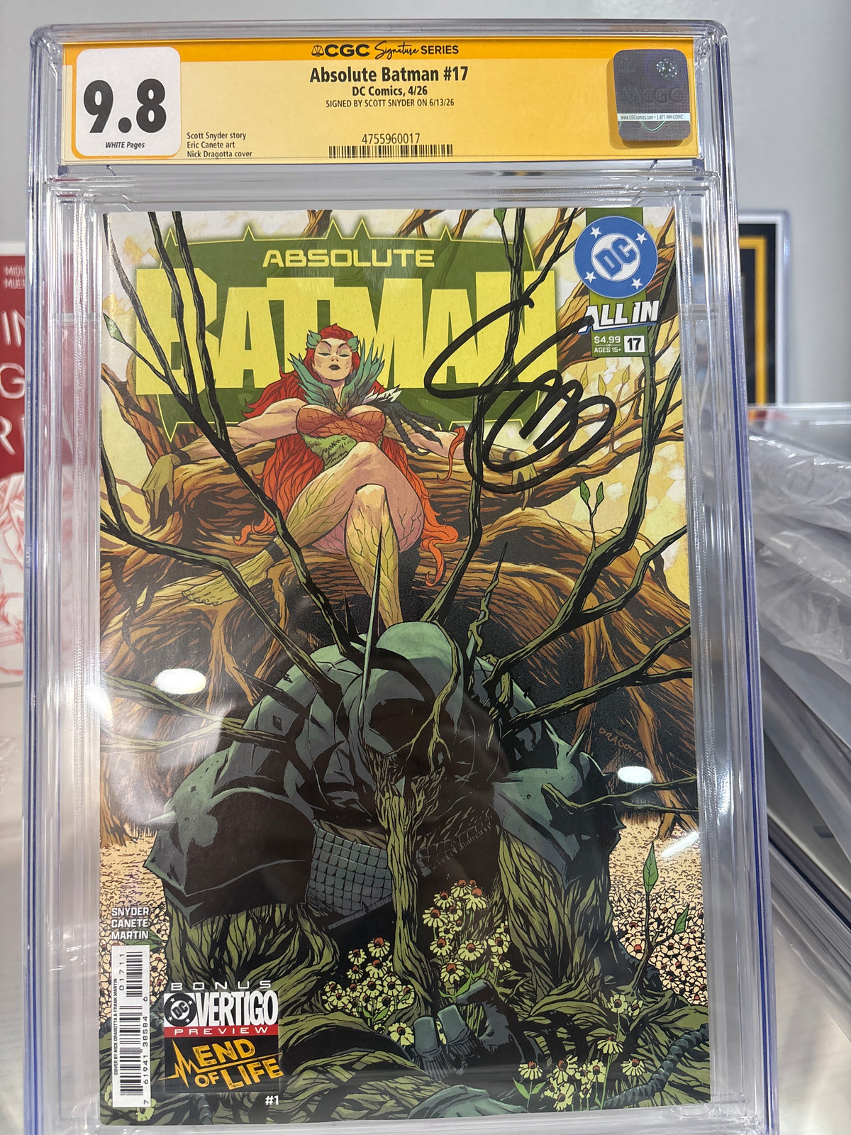 Absolute Batman #17 CGC 9.8 SS Signed Scott Snyder – Nick Dragotta Poison Ivy Cover