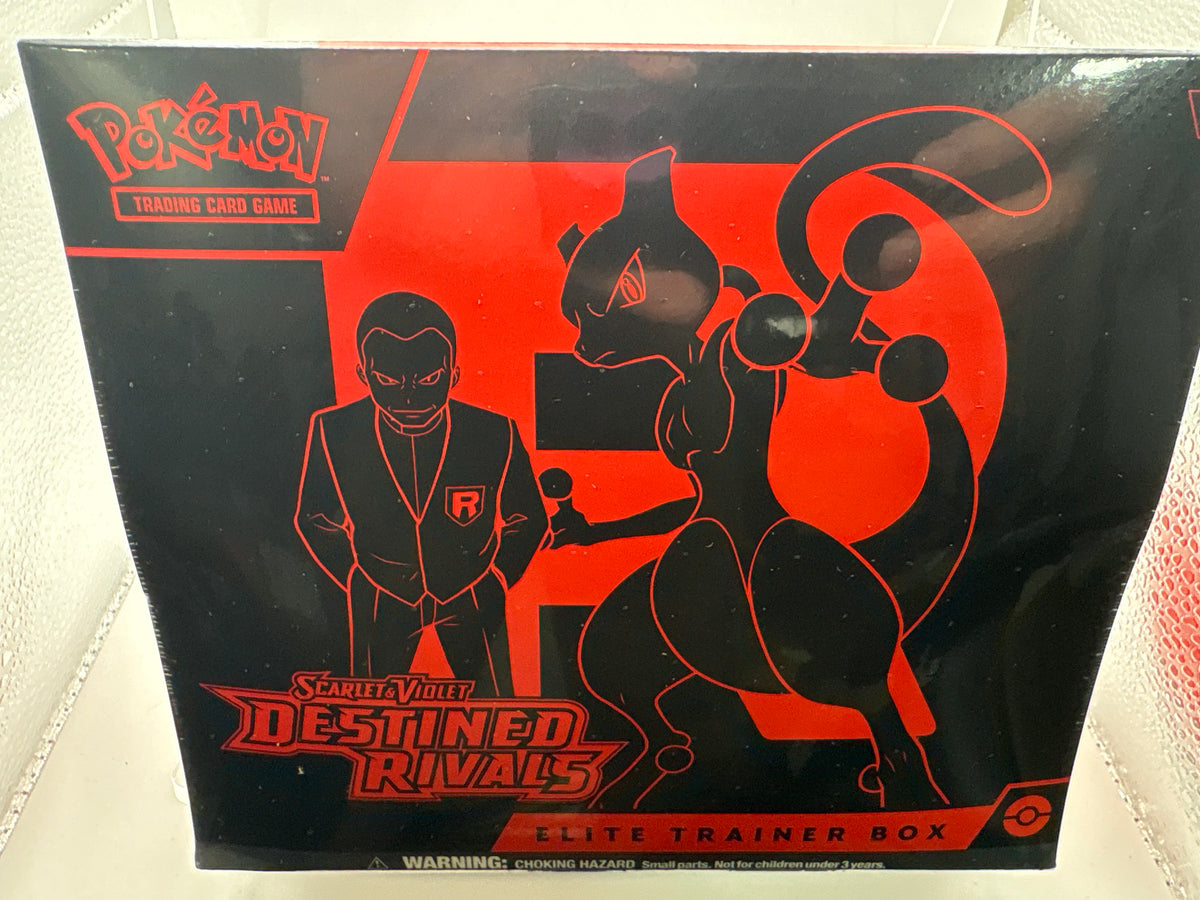 Pokémon TCG Scarlet & Violet Destined Rivals Elite Trainer Box – Giovanni & Mewtwo – Factory Sealed ETB