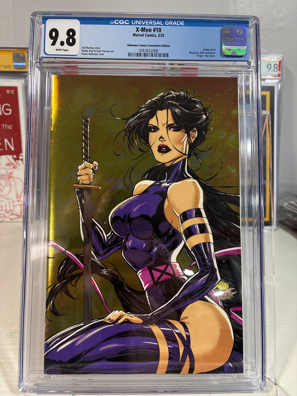 X-Men #10 Kaare Andrews Gold Foil Virgin MegaCon 2025 Exclusive CGC 9.8