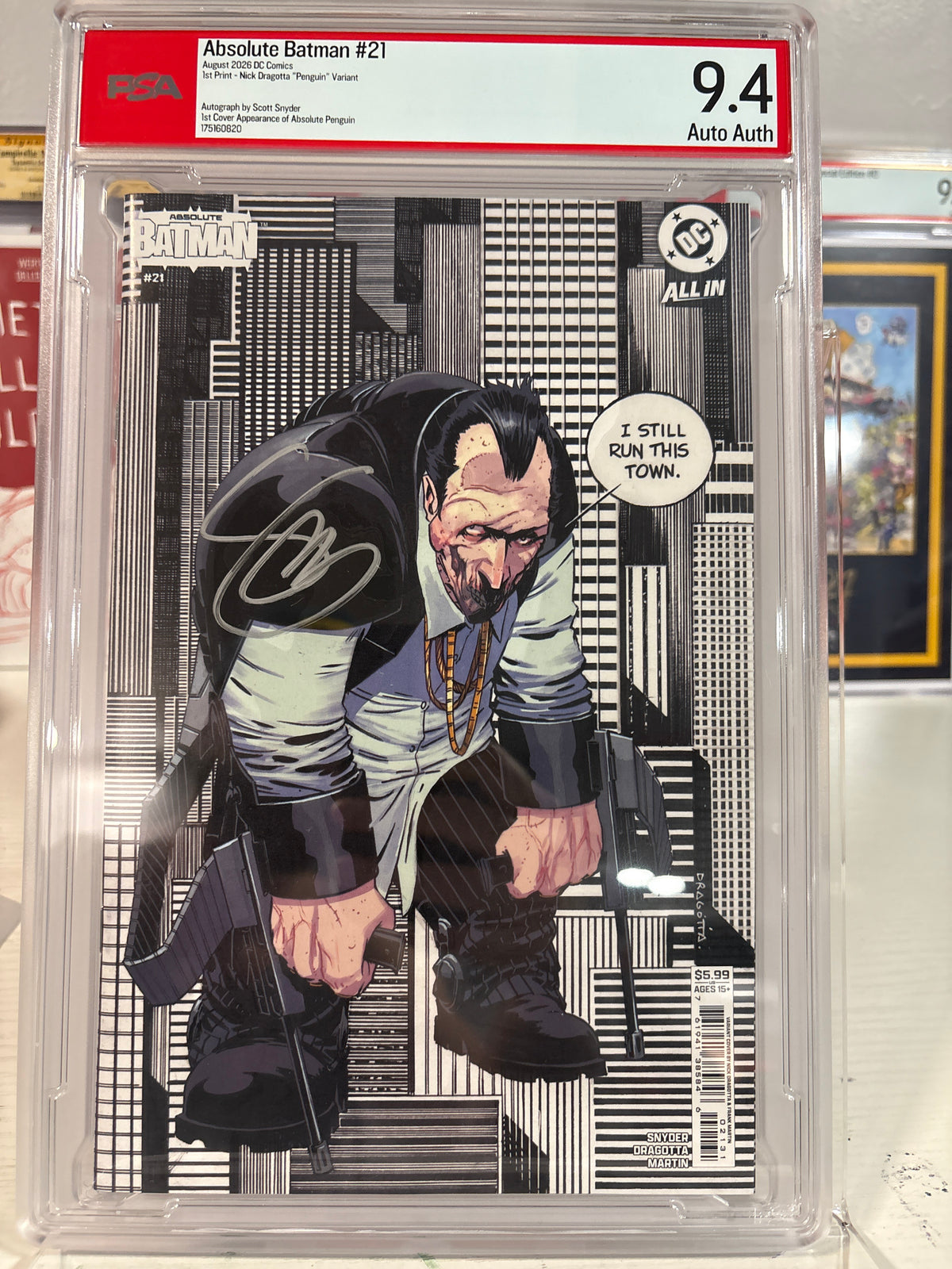 Absolute Batman #21 Penguin Variant PSA 9.4 Auto Auth Signed Scott Snyder – 1st Cover Appearance
