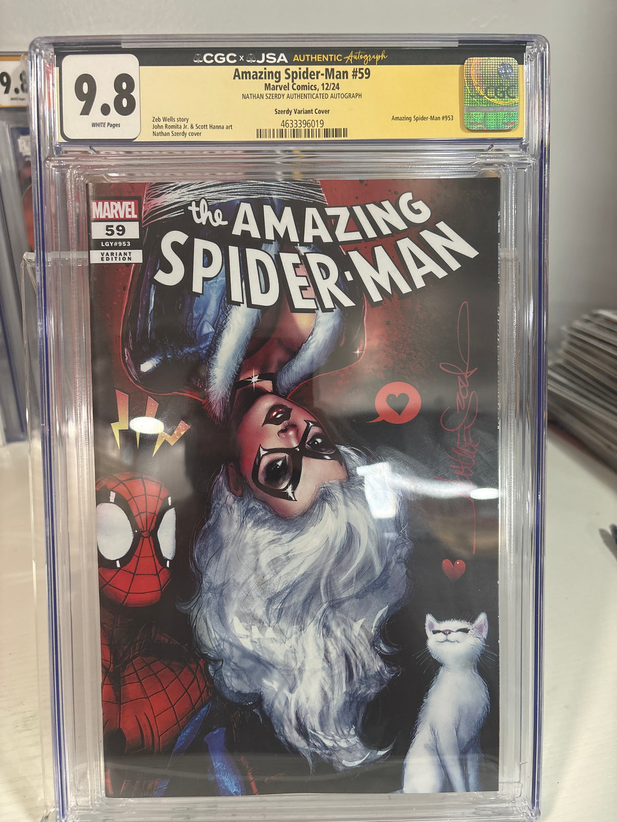 Amazing Spider-Man #59 Nathan Szerdy Variant CGC 9.8 JSA Signed – Black Cat